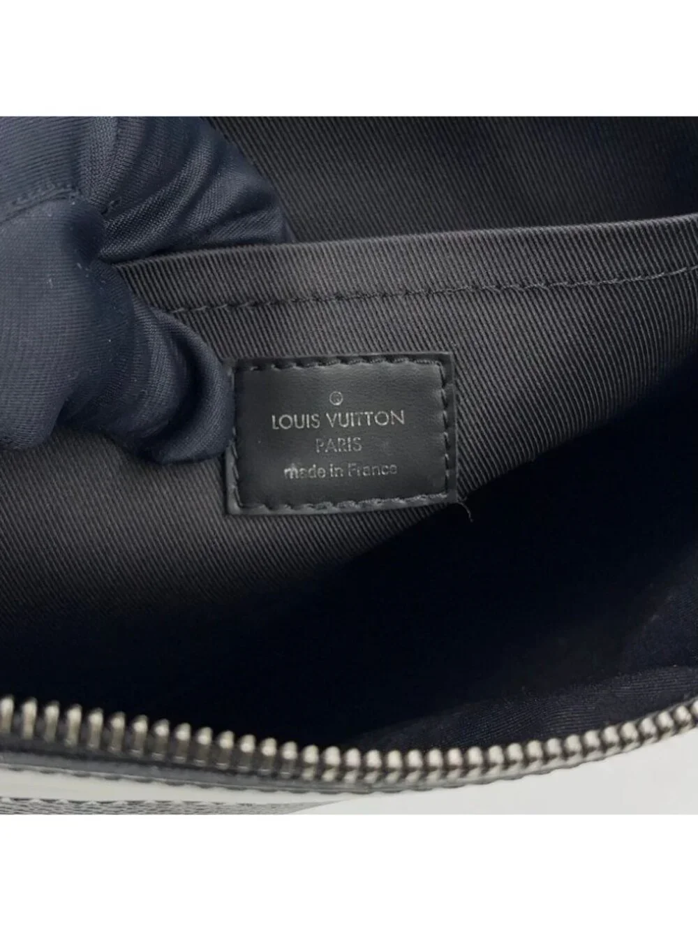 Louis Vuitton Pochette Discovery Monogram Eclipse Leather Black Clutch Silver